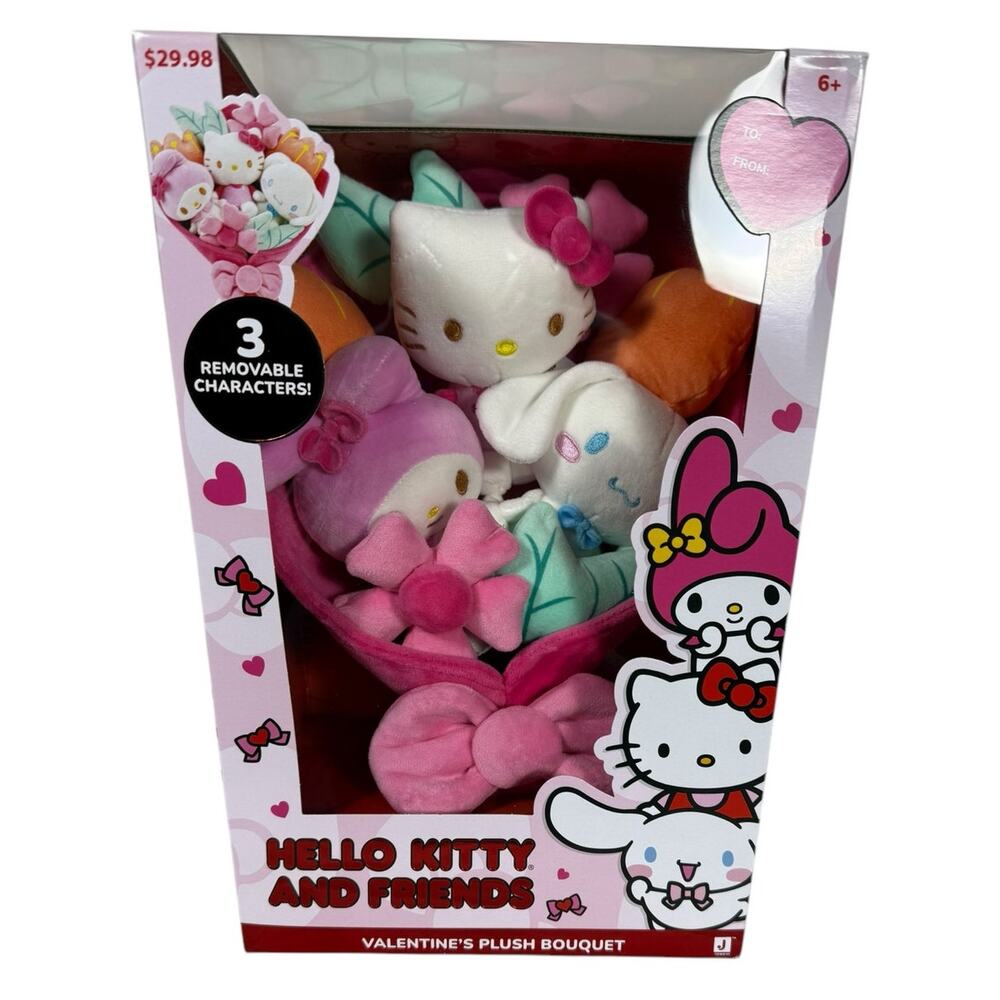 Hello Kitty and Friends - 12-inch Plush Valentine’s Bouquet  In Hand Ships Fast